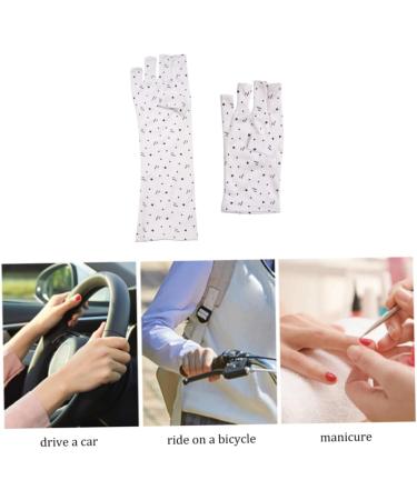Moisturizing Gloves UPF 50+ Manicure Gloves UV Protection Gloves Gel Manicure Lamp Manicure Fingerless Gloves Manicure Dryer Length 11.5X40cm - Buy Online on SooperMarket.com