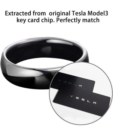 COLMO Tesla Smart Ring | RFID Ceramic Key Fob Replacement for Model Y & 3 | Fast US Delivery - Black (US11, 7mm) - Buy Online on SooperMarket.com