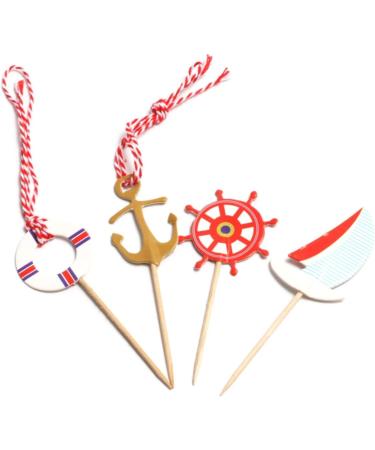 Mikinona 24pcs Nautical Cupcake Toppers Nautical Cake Topper Nautical Cupcake Picks Nautical Theme Party Picks Birthday Nautical Topper With Line Ocean - Buy Online on SooperMarket.com