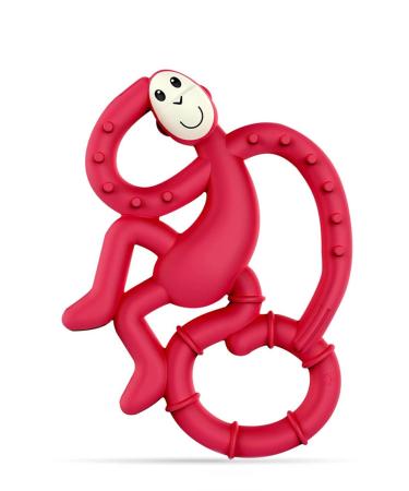 Matchstick Monkey Antimicrobial Silicone Teether Easy To Grip BPA Free 3 Months Old+ 10 cm Rubine Red Mini Monkey Rubine Red Monkey 3 Months Old+ 1 Mini Monkey Teether