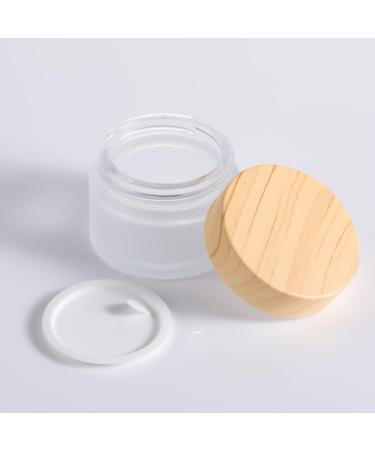 6 Pack Glass Jars with Wooden Lid - 15ml Cream Containers for Cosmetics Lip Balm & Lotions - Travel-Friendly Sample Jars - Buy Online on SooperMarket.com