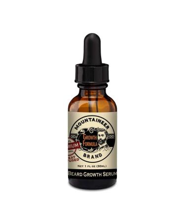 Mountaineer Brand Heat Infused Beard Growth Serum | Facial Hair Growth for Men | Beard Thickener | Grow a Thicker and Fuller Beard | All Natural Hair Growth Serum | Woodsy Scent 1oz