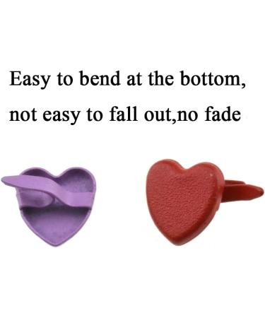 Hahiyo Heart Shaped Brads 200PCS Mixed Color 8.8x9.2mm - Metal Fasteners with Strong Penetration for Scrapbook Tag - Easy Bend, No Jagged Groove or Burr, Rust Resistant - Buy Online on SooperMarket.com