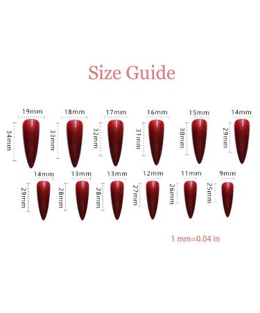 Redykat 24PCS XL Stiletto Matte Press On Nails - Salon Quality Extra Long Dark Red False Nails for Quick Home Manicure - Buy Online on SooperMarket.com