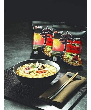 Nong Shim SHIN BLACK Ramyun Korean Premium Spicy Ramen Noodles 130g (Pack of 32) HALAL - Buy Online on SooperMarket.com