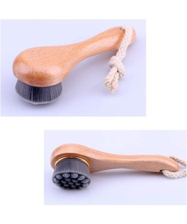 Facial Cleansing Brush Manual Face Brush Bamboo Charcoal Bristles Wooden Handle Deep Pore Exfoliation Wash Makeup Massaging Brush Manual Face Brush - Buy Online on SooperMarket.com