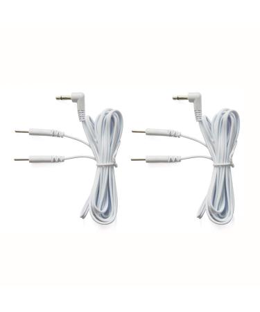 KONMED DC 3.5mm Length 60'' Electrode Wires for Tens EMS Machine 2-pin Cables Standard Connection 3.5mm Reusable 2mm Plug in Long-Life Massage Machine Pack of 2