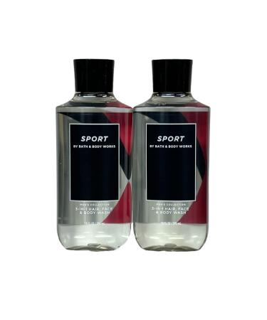 Bath and Body Works For Men 3-in-1 Hair Face & Body Wash - Value Pack lot of 2 - Full Size (Sport) Sport 10 Fl Oz (Pack of 2)