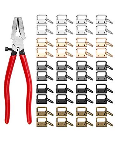 Key Fob Hardware  40 Pcs 1Inch 25mm 5 Colors Key Fob Hardware Kit Keychain Hardware Pliers Attach Rubber Tips for Wristlet Keychain  Key Lanyard and Key Chain Making Hardware Supplies Install