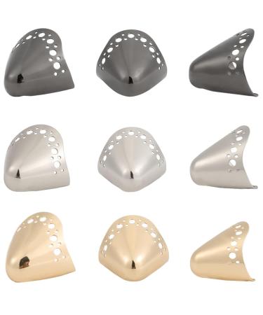 GORGECRAFT 6PCS 3 Colors High Heels Toe Caps Metal Shoes Pointed Protector Toe Protection Head Tip Cover Durable Shoes Hollow Circle Elegant Supplies for Shoes Protection Repair High-Heeled Shoes
