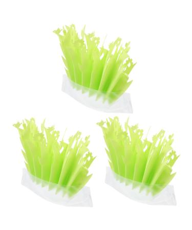 Kisangel 3pcs Reptile Humidifier Reptile Tank Artificial Plant Reptile Mister Mini Animals Light Green Cloth