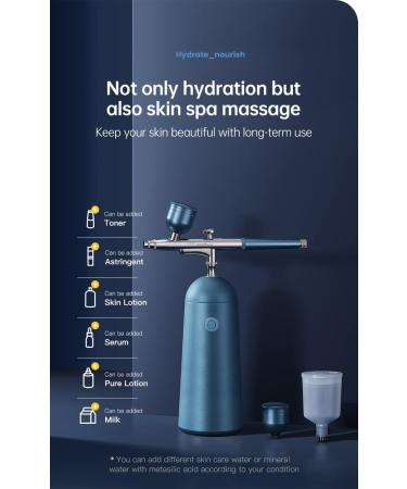 GX Rechargeable Water Shine Skin Boost Airbrush Nano Mist Sprayer - Polar Blue | Portable Serum Toner Facial Mister for Lady's Skin Care - Buy Online on SooperMarket.com