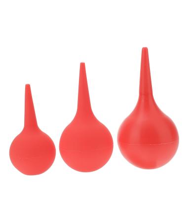 3pcs PC Duster Ear Cleaner Ear Syringe Ear Washing Bulb Limpiador De Oidos Rubber Blower Dirt Blowing Ball Dust Blower Vacuum Cleaner Absorbent Ball Sucker Nozzle Computer Red