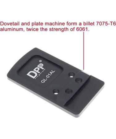 DPP Titanium Rear Sight Dovetail Mount for Glock - Compatible with Vortex Venom, Viper, Burris Fastfire, Docter - 7075T6 Aluminum - Black Anodized - Buy Online on SooperMarket.com