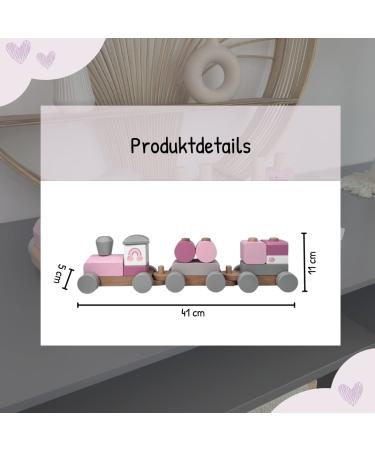 Personalized Pink Railway Train Gift for Girls | Custom Wooden Train with Names & Dates | Ideal Personalized Baby Gifts - Buy Online on SooperMarket.com