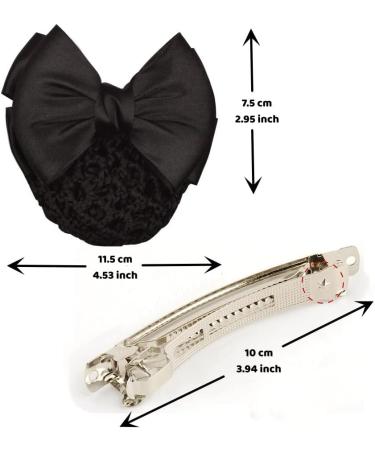 2 PCS Bowknot Hair Net Professional Bowknot Hair Clip Bow Barrette Bun Cover Bun Net for Women Girls - Buy Online on SooperMarket.com