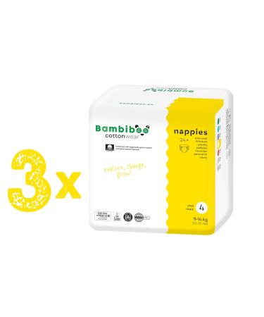 Bambibo baby diapers size 4 Maxi (9-14 kg) - Cottonwear - Baby Way Windles with organic cotton and vegetable materials with moisture indicator - 3 x 24 (72 pieces) diapers size 4 72 pieces