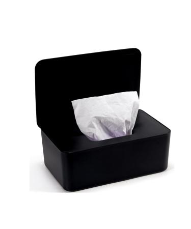 Wet wipes Box Cheerhom Baby Wet Tight Box Storage Box Black Box for Moist toilet Paper Wet Watching Box with Lid holds the towels wet paper box for outside at home and office 18 x 12.2 x 7cm black