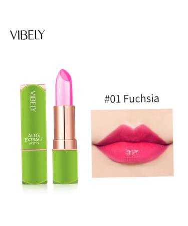 Vibely Aloe Vera Lipstick Set - Long Lasting Moisturizer Lip Balm & Temperature Color Change Lip Gloss (3PCS) - International Shipping Available - Buy Online on SooperMarket.com