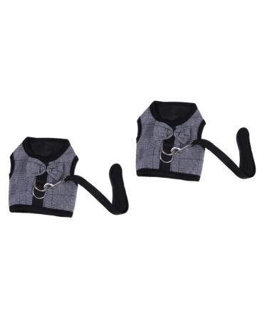 2st rabbit line lead vest chinchilla costume dress with breast tape tank tops muscle shirt straps in the west style of breathable traction belt dedicated linen rope guinea pig belt size 3x2pcs gray 2 pieces