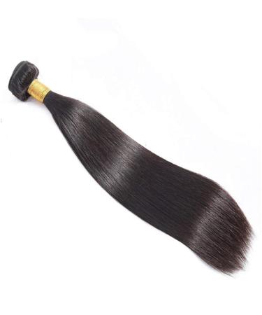 GJBXP 12-inch Straight Wave Natural Black Real Human Hair Bundle Extensions - Pre Plucked Malaysian Remy Wigs for Black Women - Buy Online on SooperMarket.com