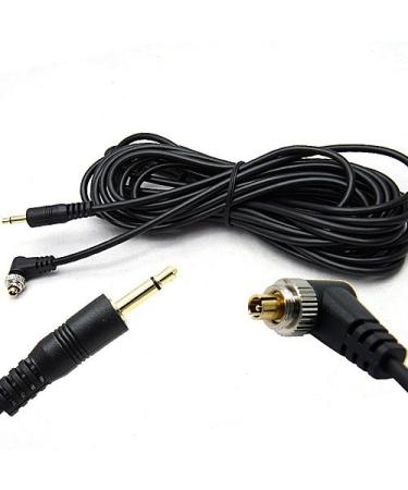DSLRKIT 5M 16ft 3.5mm to Male Flash PC Sync Cable with Screw Lock for Rook RF-16NE RF-603