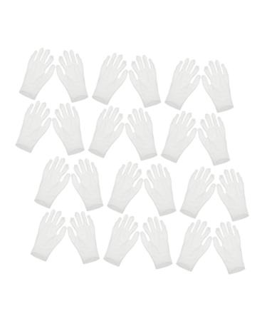 Mikinona 12 Pairs Moisturizing Gloves Work Gloves Moisturizing Overnight Gloves Working Gloves Cotton White
