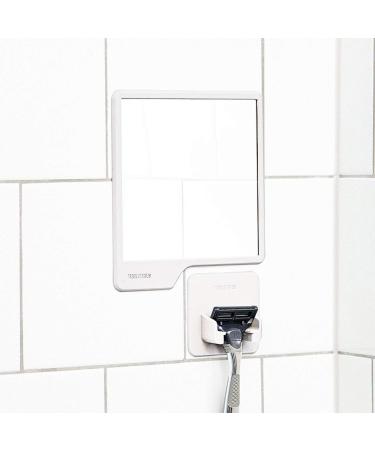 Tooletries Oliver Shower Mirror - Premium Shatterproof Silicone Mirror for Shaving and Grooming in White - Buy Online on SooperMarket.com