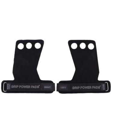 Leather Hand Grips Gymnastics Constraining Pull-ups Weightlifting WODs Men & Women Workout Gloves Weightlifting Full Palm Protection Handgrips from Rips & Blisters Medium 4.25-5.0" Black