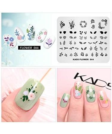 KADS Flower Nature Nail Stamping Plate FL044 - DIY Manicure Stencil Tools - Buy Online on SooperMarket.com