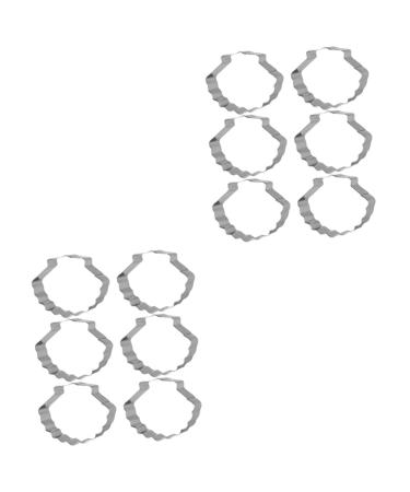 12 Pcs Metal Cookie Molds Cakesicles Mold Cake Stencil Nautical Wedding Cake Cookies Animal Cookies Ocean Cookie Ocean Bread Cutters Coastal Cookie Cutters Shell Appliance 6.2x5cmx2pcs Silverx2pcs