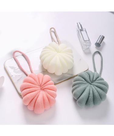 OSALADI 4pcs Pumpkin Bath Flowers - Exfoliating Shower Pouf Loofah & Bath Sponge for Toddlers - Portable Bath Ball & Body Scrubber - Buy Online on SooperMarket.com