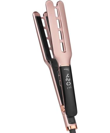 Professional Rose Gold Ceramic Hair Straightener - 4x9mm Plates Digital Temperature Control for Long Thick Hair - International Shipping Available - Buy Online on SooperMarket.com