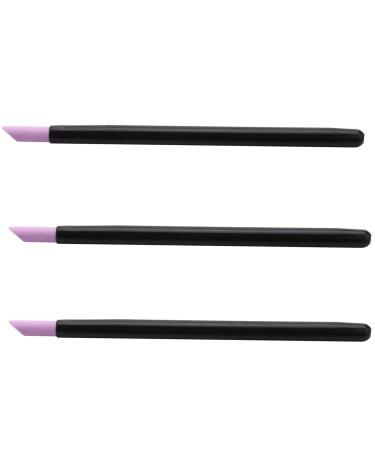 Dawafit 3X Black Quartz Scrubs Stone Cuticle Stick Pen Cuticle Nail Art Spoon Cut Nail Manicure Care