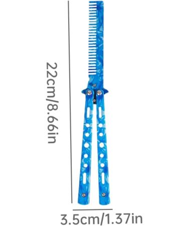 Butterfly Training Comb Comb Trainer Stainless Steel Unsharpened Slice Butterfly Training Comb for Beginner Practice Swords Training Tool Dark Blue - Buy Online on SooperMarket.com