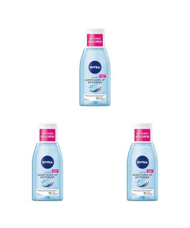 Nivea gentle eyes make-up remover (125 ml) non-greasy make-up remover with provitamin B5 to make-up mascara and eyes make-up (pack with 3) 125 ml (3-pack)