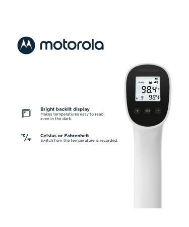 Motorola TE-94 Infrared Touchless Forehead Thermometer - Backlit Memory High Temp Alert for Adults & Kids - International Shipping Available - Buy Online on SooperMarket.com