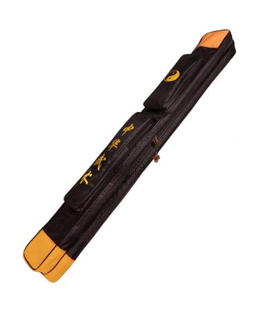 ZooBoo Taichi Sword Carrying Bag - Chinese Kung Fu Sword Bag Single and Double Layer Sword Carrying Case Martial Arts Weapons Case Sword Shoulder Bag - Oxford Cloth with PU Black Double Layer