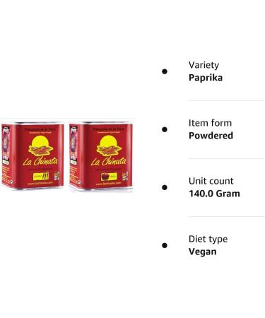 La Chinata Pimenton D.O.P. Smoked Paprika Sweet & HOT 2x70g Tins - Premium Quality - Buy Online on SooperMarket.com