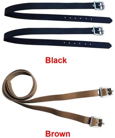 DASNTERED Spur Strap 2 Pcs PU Leather Horse Riding Straps with Adjustable Buckle Riding Sports Accessories black - Buy Online on SooperMarket.com