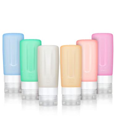 Rogue silicone travel bottles set exhaustive travel container for shampoo rinsing shower gel lotion toilet items personal hygiene 6 85ml + pocket