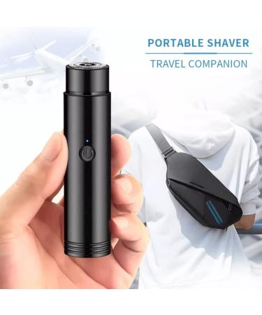 mini electric razor Mini Electric Shaver for Men Portable USB Rechargeable Razor Wet & Dry Use Rotary Electric Shaver for Travel Black - Buy Online on SooperMarket.com