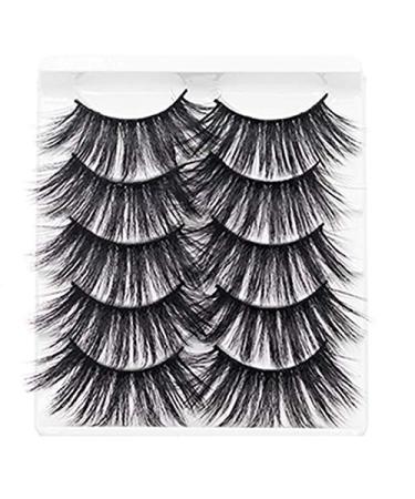 Desikixudy 5 Pairs 25mm Eyelashes Eyelashes Lashes Natural Dramatic Volume Eyelashes Extension False Eyelashes 5D95