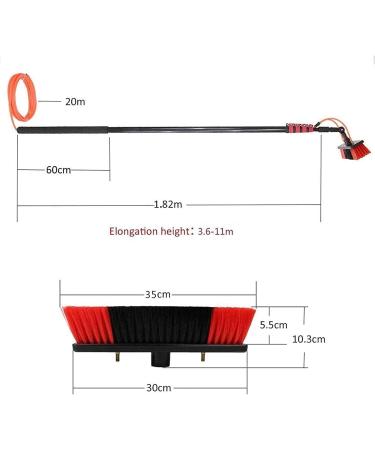 Outdoor Window Cleaning Pole Water Fed Telescopic Brush/Extendable Cleaner Conservatory Roof Suitable For Photovoltaic Panel CleaningTrucks Windows 55cm Brush Head 9M/30FT - Buy Online on SooperMarket.com