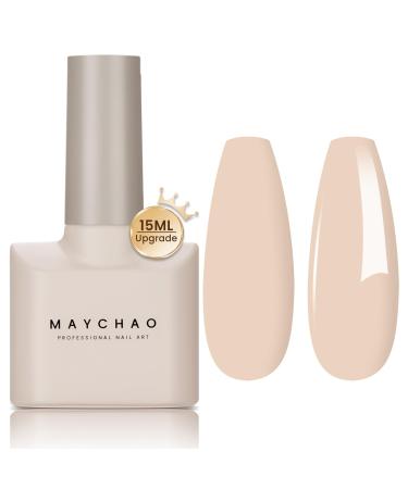 MAYCHAO 15ML Gel Nail Polish Neutral Nude Gel Nail Polish Soak Off UV LED Skin Tones Gel Polish Nail Art Starter Manicure Salon DIY at Home 0.5 OZ