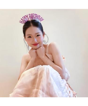 Guqqeuc Happy Birthday Tiara Birthday Crown Birthday Accessories for Women Girls Birthday Party Favours Birthday Headband Hairband Red - Buy Online on SooperMarket.com