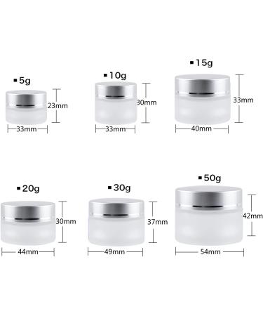 Zeoabsy 12 Pack 10ml Empty Matte Transparent Glass Cream Cans with Silver Lids - Ideal for Gels Creams & Ointments + 12 Spatulas | International Shipping Available - Buy Online on SooperMarket.com
