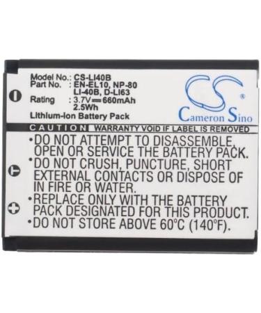 Battery Replacement for Olympus LI-40B LI-42B 760 770SW 780 790SW 795SW 820 830 840 850SW Camedia X-600 D-630 Zoom D-720 - International Shipping Available - Buy Online on SooperMarket.com