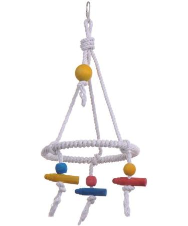 Hypeety Pet Bird Swing Toy - Round Cotton Rope Hanging Hammock for Parakeet, Budgie, Cockatiel - Fun Tri Toy for Cage Enrichment - Buy Online on SooperMarket.com