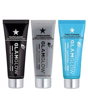GlamGlow 3 Piece Cleanser Set - 1 ounce each